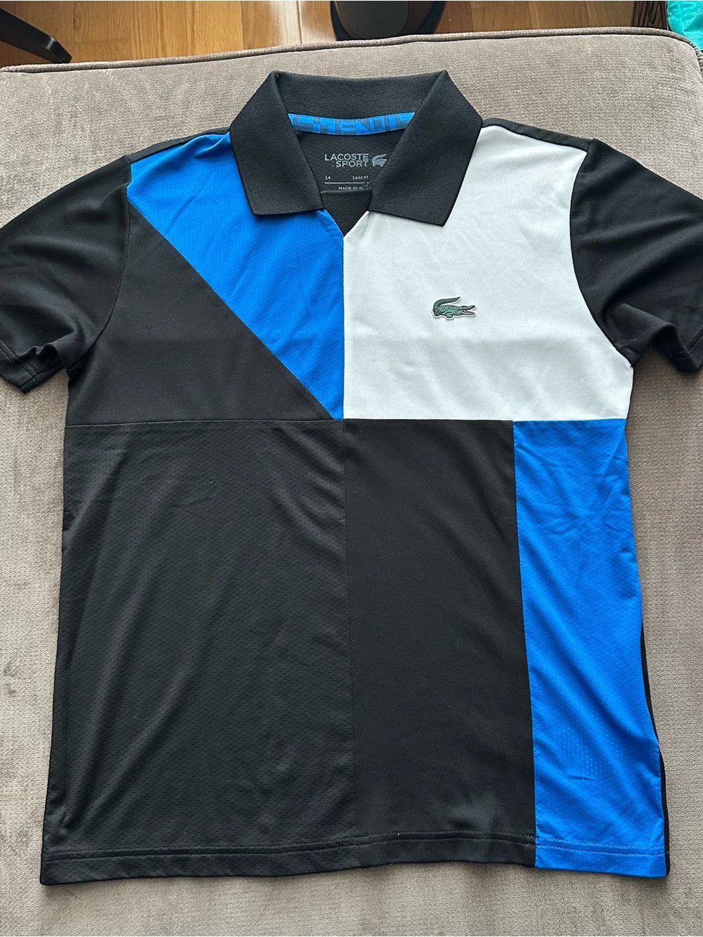 Lacoste block color mesh polo